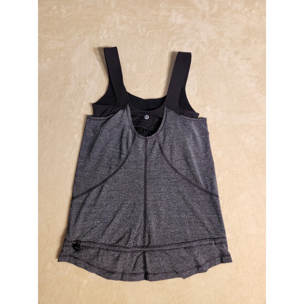 LULULEMON‎ Run For Your Life Tank Top Heather Gray Size 4 Built In Bra